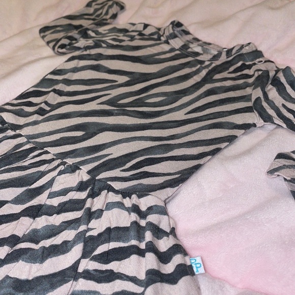 2 pc 6/12 & Headband Posh Peanut Koko Soft Pink Hues Zebra Twirl Dress LIKE NEW - Picture 5 of 13
